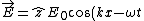 \vec{E} = \hat{z} E_0 \cos(kx - \omega t)